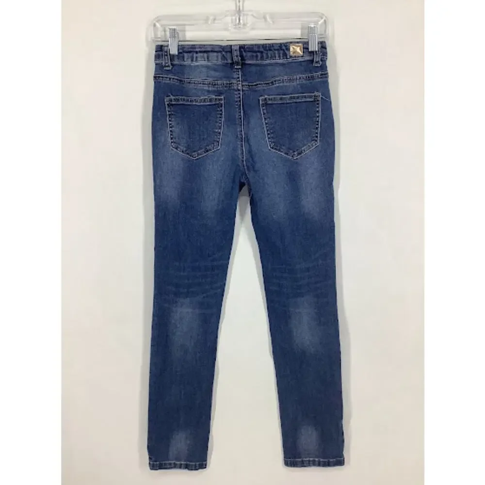 Kid Pik Girl's Medium Wash Denim Blue Skinny Jeans Kids Youth Size 14